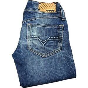 Diesel Matic 008SV Distressed Straight Leg Jeans